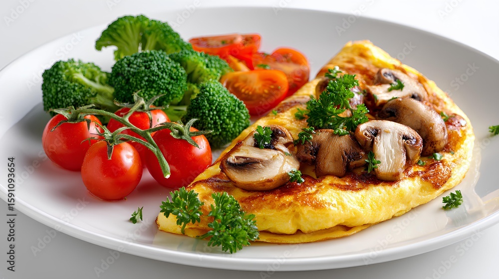 Vegetable Omelette with Cherry Tomatoes and Broccoli Vegetable Omelette with Cherry Tomatoes and Broccoli