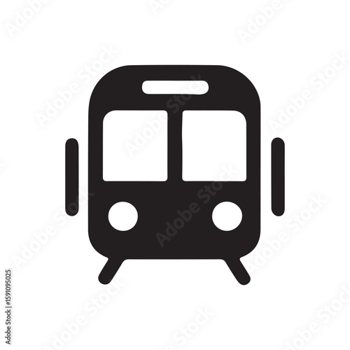 Minimalist Train Icon Graphic Simple Vector Illustration for Transportation Themes, Transit Symbol