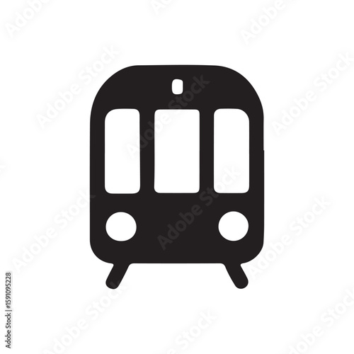 Minimalist Train Vector Graphic Public Transportation Icon Design for Subway Systems and Urban Mobility