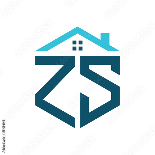 ZS House Logo Design Template. Letter ZS Logo for Real Estate, Construction or any House Related Business
