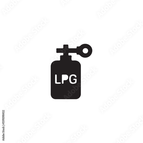 Black and White Icon of LPG Gas Tank