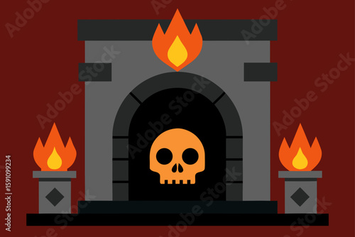 fire in a fireplace