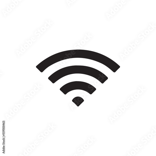 Wireless Signal Icon Modern, Black and White Symbol of Connectivity for Technology and Communication