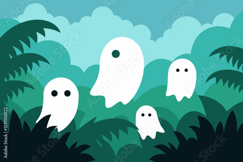 vector illustration of a halloween background