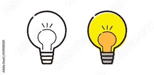 ラフなタッチの電球のイラスト