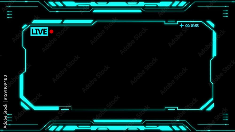 Abstract technology Hud frame background. with live frame Computer interface Hud motion texture. futuristic pattern for modern . 4k motion video.