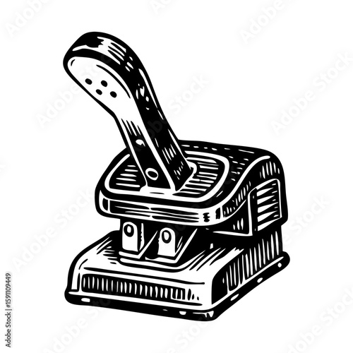 A vintage style illustration showing hole puncher