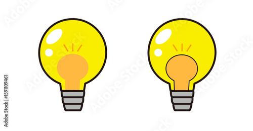 ひらめきを表す電球のイラスト