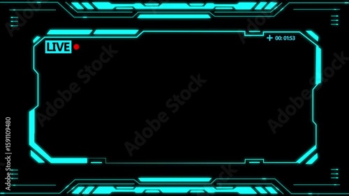 Abstract technology Hud frame background. with live frame Computer interface Hud motion texture. futuristic pattern for modern . 4k motion video.