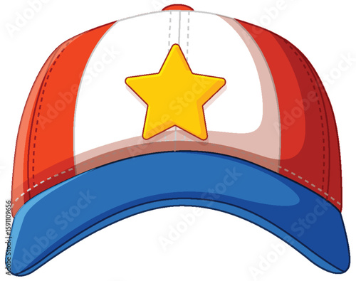 Colorful Baseball Cap with Star Design
