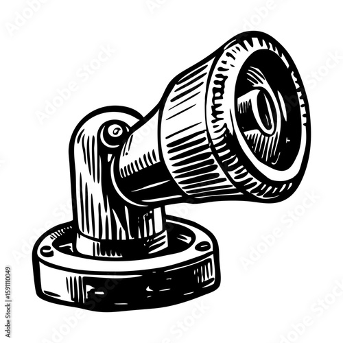 A vintage style illustration showing air siren