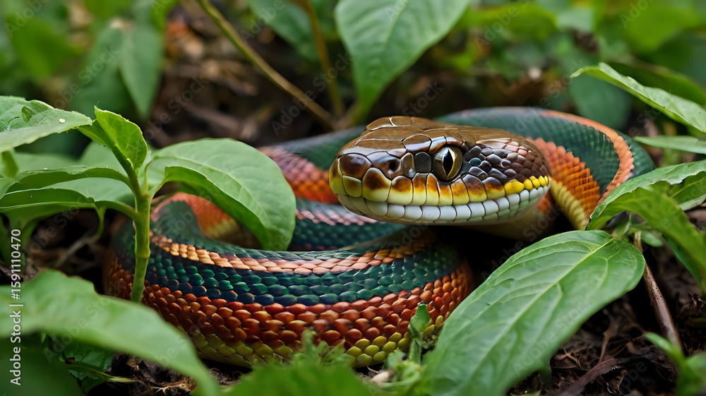 Obraz premium snake in the garden