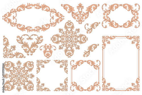 Frames And Borders Classical baroque vector of vintage element for design Decorative design element filigree calligraphy vector You can use for wedding decoration of greeting card