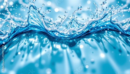 a close up view of ripples in blue water against a light background, creating a sense of serenity and purity