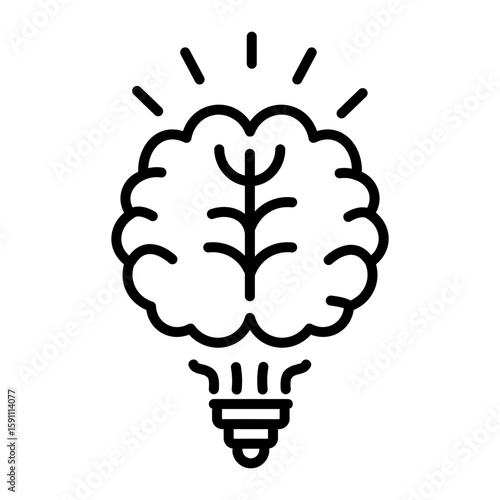 An outline style icon depicting brainstorm
