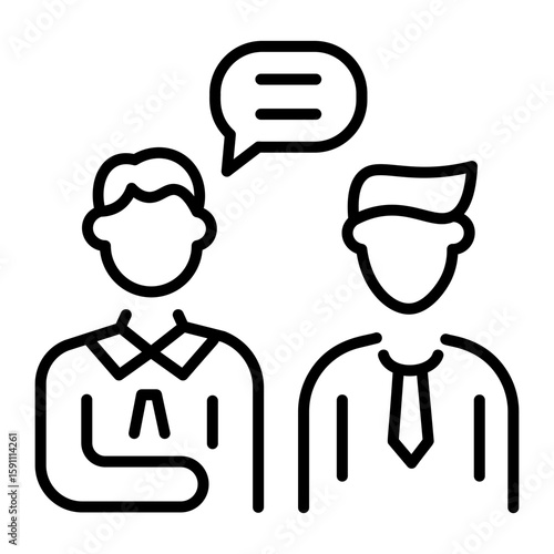 A line style icon showing mentorship