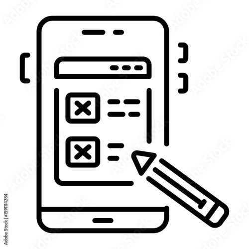 A linear style icon representing prototyping