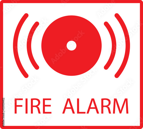 vector illustration of a fire alarm icon