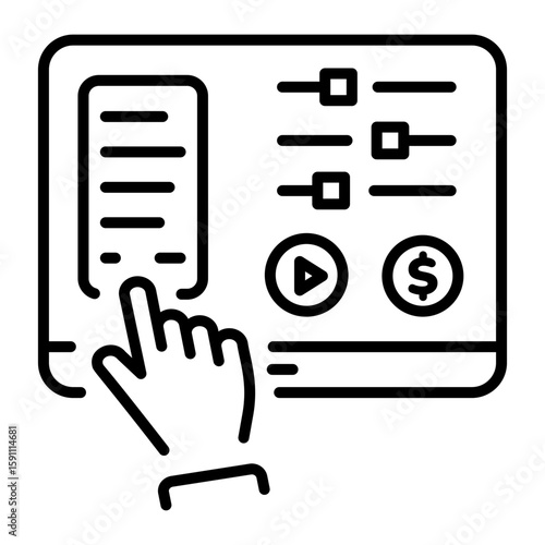 A linear style icon representing admin panel
