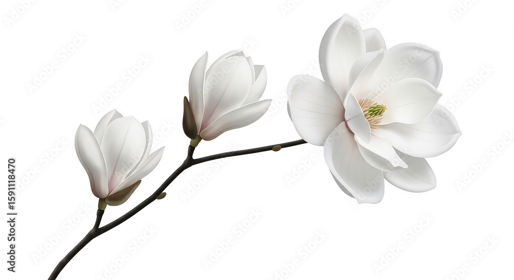Obraz premium Elegant White Magnolia Blossoms
