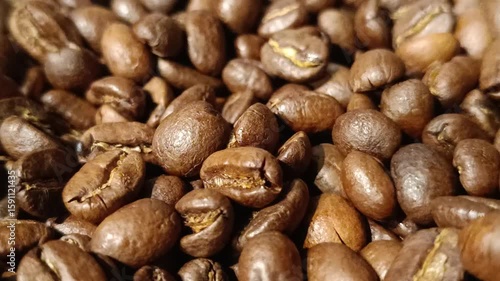 video of coffee beans with selective focus