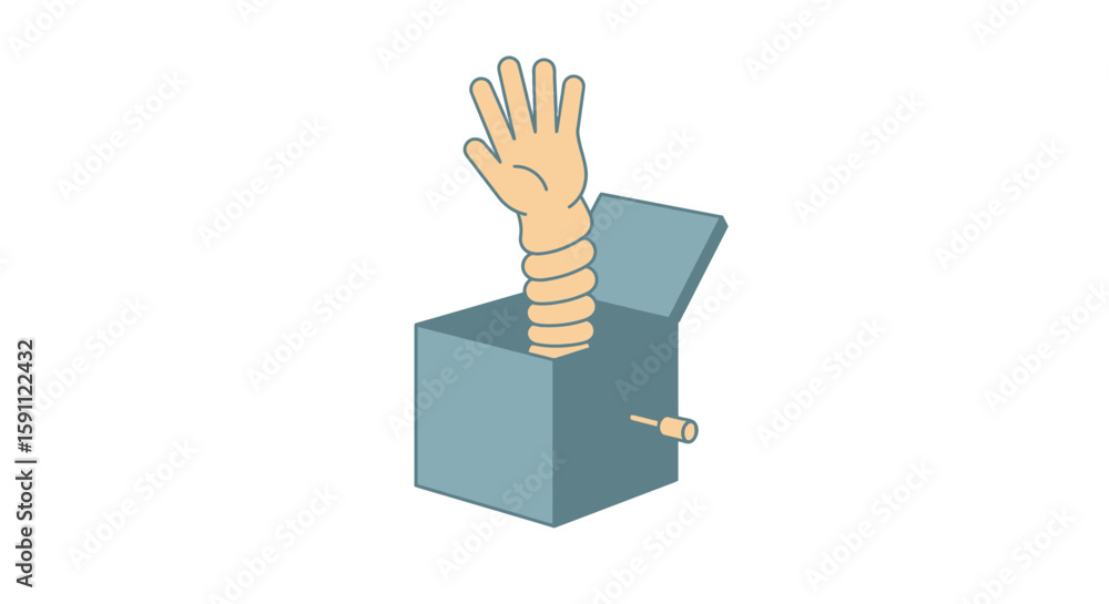 Obraz premium Jack-in-the-Box with Hand Emerging