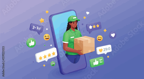 Online Shopping Experience with Delivery and Social Media Feedback