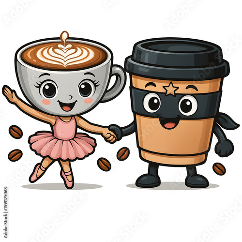 Wallpaper Mural Italian Brainrot Meme Character Ballerina Cappuccina  and Cappuccino Assassino Torontodigital.ca