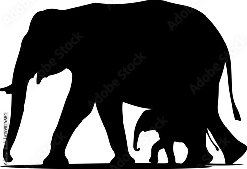 Photography Eelephant silhouette vector, elephant, animal, vector, silhouette, illustration,