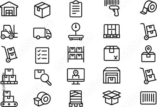 Healthy Lifestyle Vector Icon Set with Adjustable Line Weight Featuring Fitness, Nutrition, Exercise, Wellness, Sleep, Yoga, Meditation, Heart Rate, Gym, Hiking, Cycling, Sports, and Health Monitoring