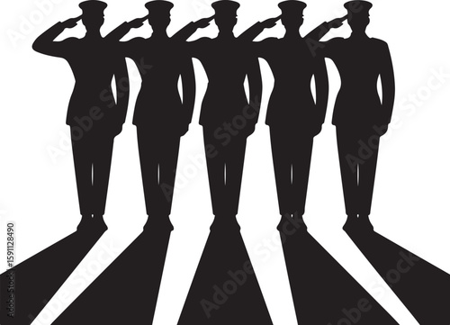 Military Respect & Honor Silhouette Design

