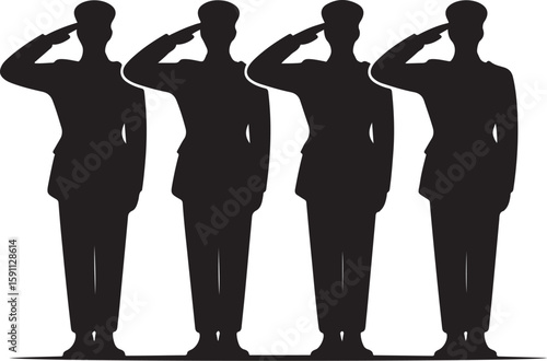 Military Respect & Honor Silhouette Design

