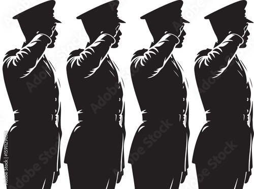 Military Respect & Honor Silhouette Design

