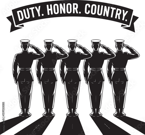 Soldier Salute Clipart Bundle – Vector Style

