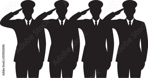 Patriotic Salute Silhouettes for Veterans

