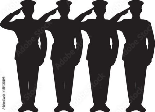 Patriotic Salute Silhouettes for Veterans

