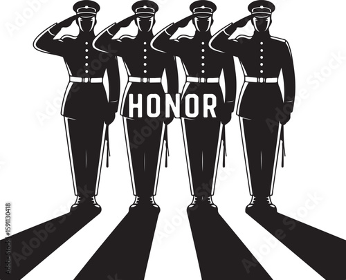 Patriotic Salute Silhouettes for Veterans

