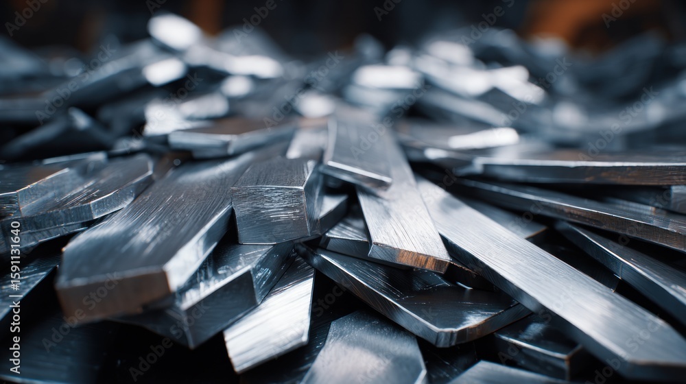 Fototapeta premium Closeup pile of metal pieces