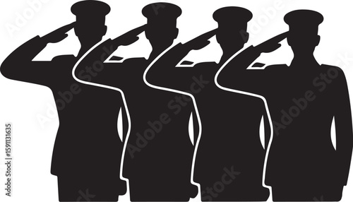 Military Salute Silhouette Vector Pack


