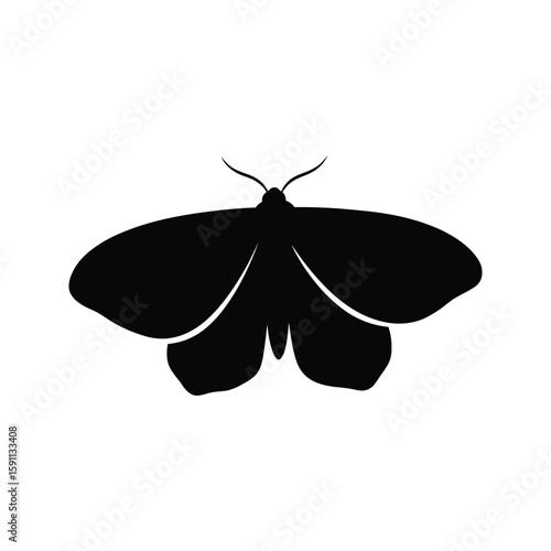 Black Moth Silhouette Insect Clipart Nature Icon Butterfly Vector Graphic Free Download