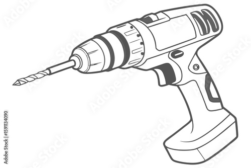 A cordless power drill isolated on a plain white background
