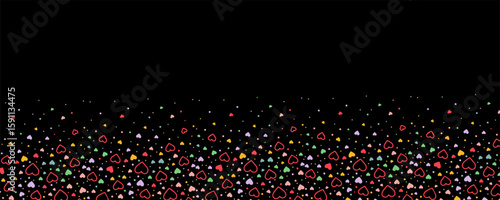 Seamless pattern with colorful falling decorative sprinkles banner, poster, cards background. birthday cover elements Seamless Pattern with Color Sprinkles. Colorful Vector Carnaval Confetti backdrop.