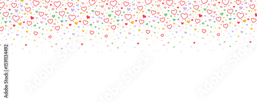 Seamless pattern with colorful falling decorative sprinkles banner, poster, cards background. birthday cover elements Seamless Pattern with Color Sprinkles. Colorful Vector Carnaval Confetti backdrop.