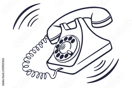 A vintage rotary telephone rings with energetic vibrations
