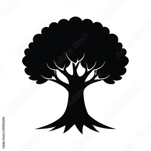 Enormous multi layered tree branches organic natural design illustration