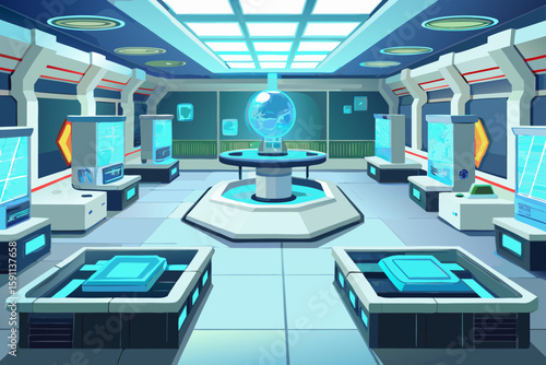A Futuristic Clean Room Laboratory with Sleek White Surfaces
