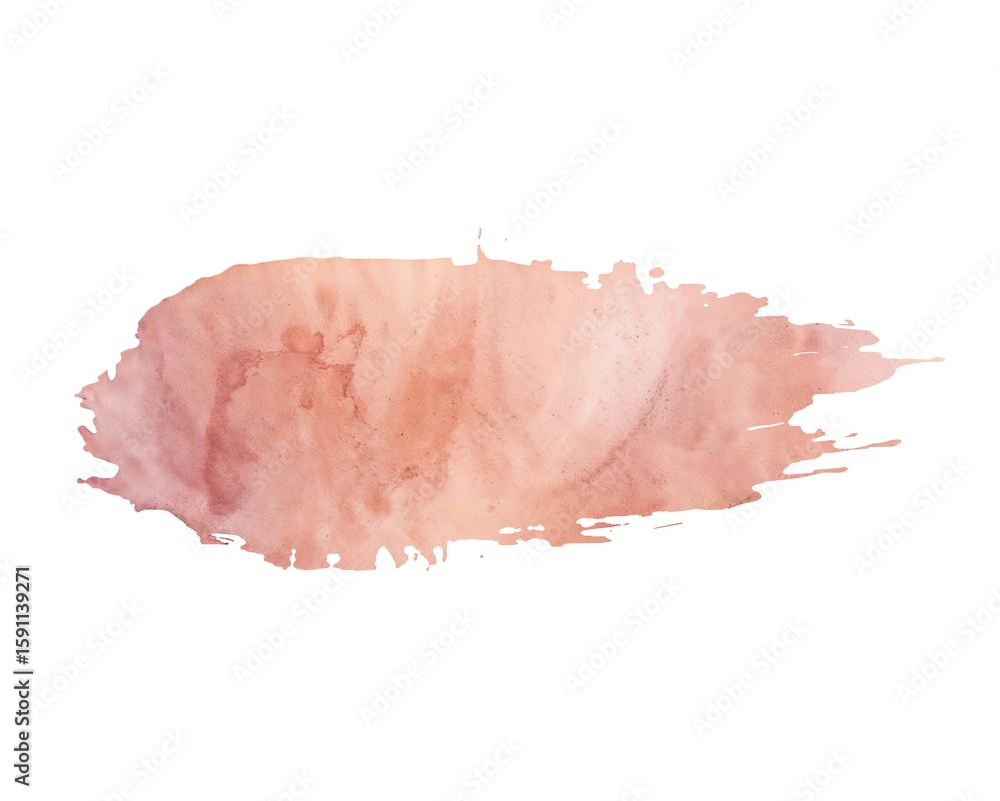 custom made wallpaper toronto digitalA light pink watercolor brush stroke with variations in color on a white isolated background view