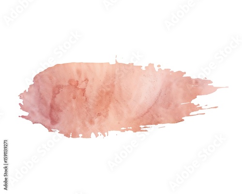 Wallpaper Mural A light pink watercolor brush stroke with variations in color on a white isolated background view Torontodigital.ca