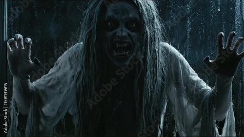 Scary Ghost Suddenly Appears at the Window at Night