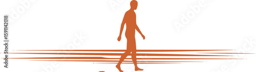 Abstract Walking Man, Minimalist Design